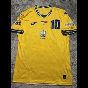 UKRAINE NATIONS LEAGUE 2024 VS ALBANIA MATCH WORN & SIGNED JERSEY SHAPARENKO #10
